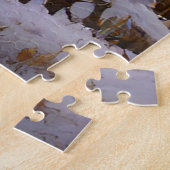 Winterland, kasteel in sneeuw, retro Castle Painti Legpuzzel (Zijkant)