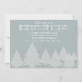Winterland Kerstbomen Holiday party Invites Kaart