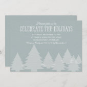 Winterland Kerstbomen Holiday party Invites Kaart (Voorkant / Achterkant)