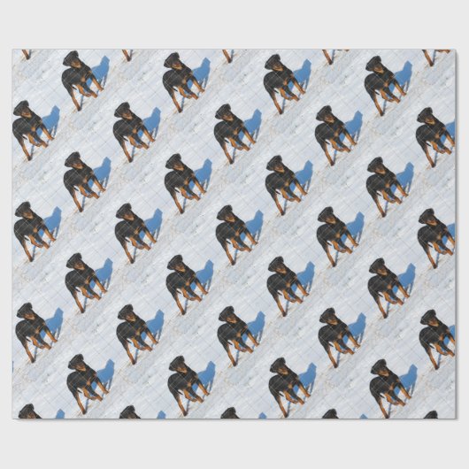Winterland Rottweiler Cadeaupapier (Vlak)