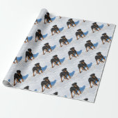 Winterland Rottweiler Cadeaupapier (Uitgerold)
