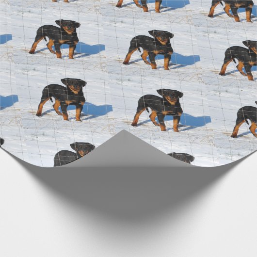 Winterland Rottweiler Cadeaupapier (Hoek)