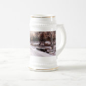 winterland scène kerstcadeau bierpul (Voorkant rechts)