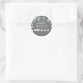 Winterland Snowflakes Envelope blauw Ronde Sticker (Tas)