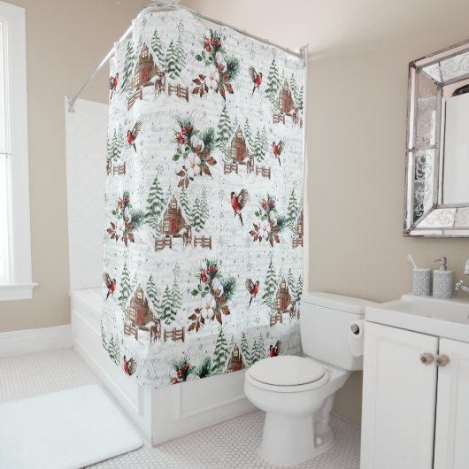 Winterlandcabine Douchegordijn (In situ)