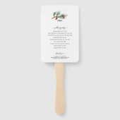 Winterlandelijke Denneboom Lantaarn Huwelijksprogr Handwaaier (Achterkant)