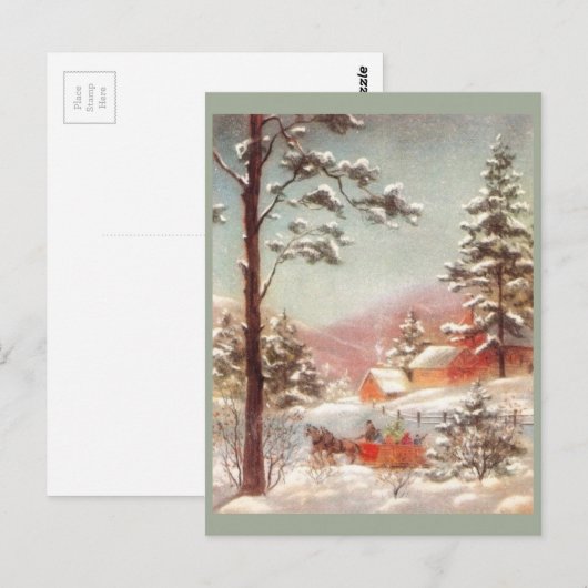 winterlandscène briefkaart (Voorkant / Achterkant)