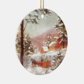 winterlandscène keramisch ornament (Rechts)