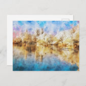 Winterlandschaft an Havel mit Enten, Aquarell. Briefkaart (Voorkant / Achterkant)