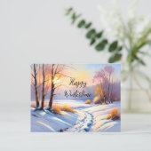 Winterlandschaft im Morgenlicht | Briefkaart (Staand voorkant)