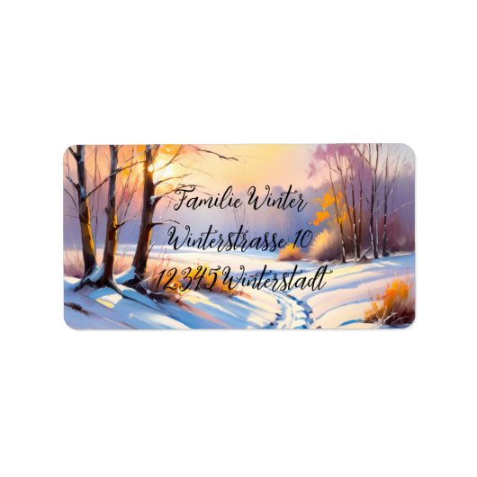 Winterlandschaft im Morgenlicht | Etiket (Voorkant)