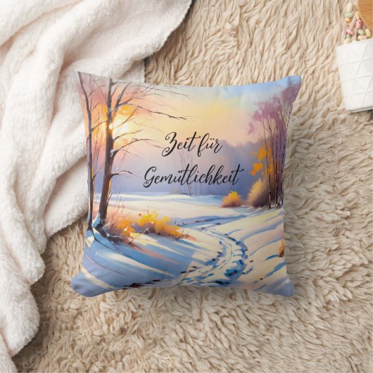 Winterlandschaft im Morgenlicht | Kussen (Deken)