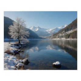 Winterlandschaft mit Bergsee Perfect Poster