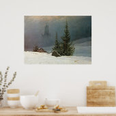 Winterlandschaft mit Kirche Poster (Keuken)