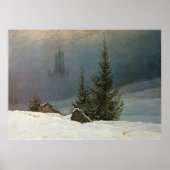 Winterlandschaft mit Kirche Poster (Voorkant)