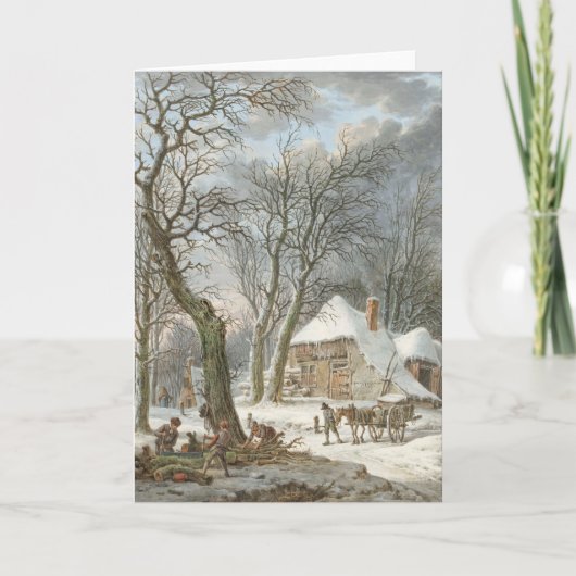 Winterlandschap (1759-1842) door Pieter Pietersz Feestdagen Kaart (Voorkant)