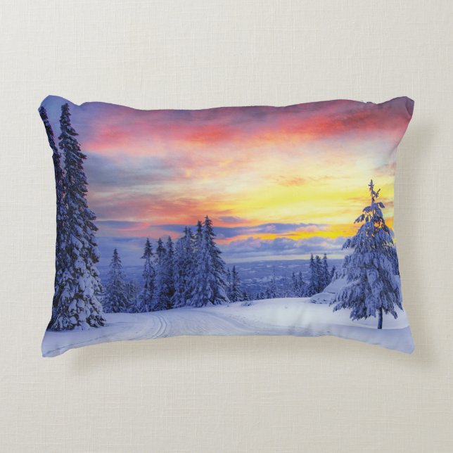 Winterlandschap Accent Kussen (Voorkant)