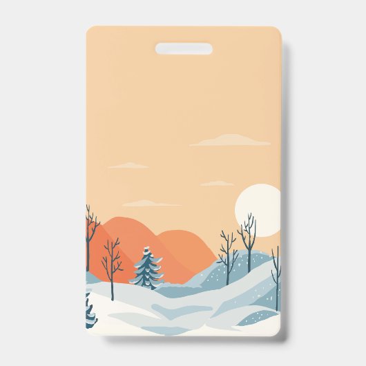 Winterlandschap achtergrond badge (Voorzijde)