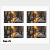 Winterlandschap (AI gegenereerd) Rechthoekige Sticker (Vel)