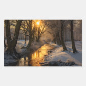 Winterlandschap (AI gegenereerd) Rechthoekige Sticker (Voorkant)
