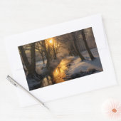 Winterlandschap (AI gegenereerd) Rechthoekige Sticker (Envelop)