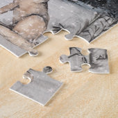 Winterlandschap Aquarel Wolf Herten Legpuzzel (Zijkant)