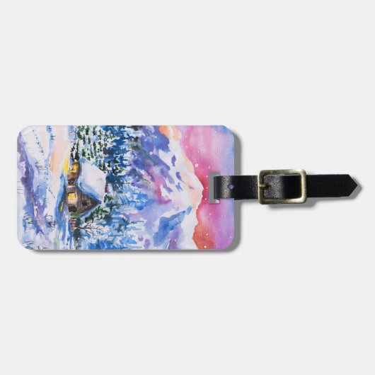 Winterlandschap Bagagelabel (Voorkant horizontaal)