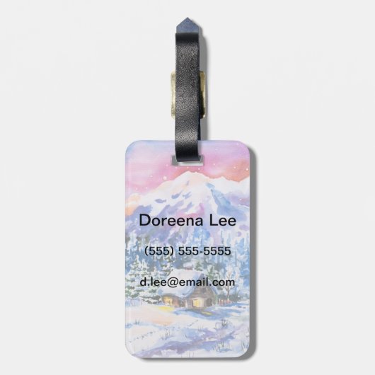 Winterlandschap Bagagelabel (Achterkant verticaal)