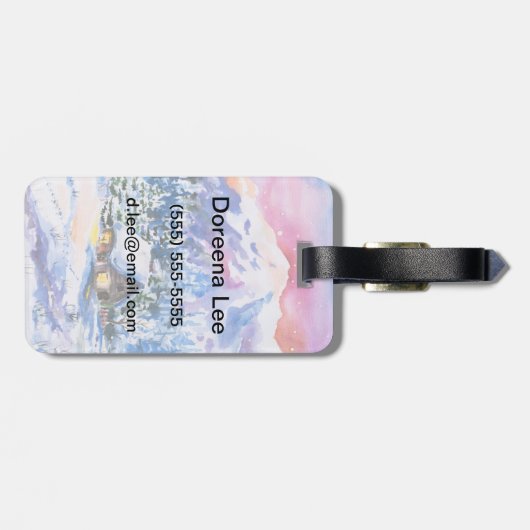 Winterlandschap Bagagelabel (Achterkant horizontaal)