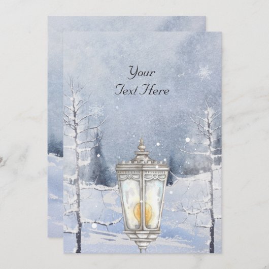 Winterlandschap besneeuwd bos feestdagenkaart (Voorkant / Achterkant)