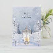 Winterlandschap besneeuwd bos  feestdagenkaart (Staand voorkant)