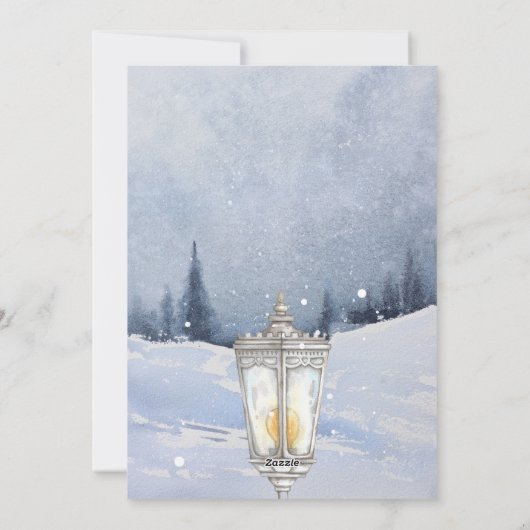 Winterlandschap besneeuwd bos  feestdagenkaart (Achterkant)