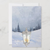 Winterlandschap besneeuwde bos bruiloft kaart (Achterkant)