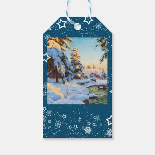Winterlandschap, Bessonof Cadeaulabel (Voorkant)
