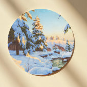 Winterlandschap, Bessonof Ronde Sticker