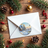 Winterlandschap, Bessonof Ronde Sticker