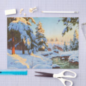 Winterlandschap, Bessonof Tissuepapier (Craft)