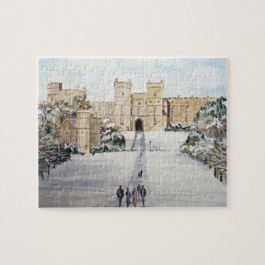 Winterlandschap bij het kasteel van Windsor Legpuzzel (Horizontaal)
