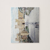 Winterlandschap bij het kasteel van Windsor Legpuzzel (Verticaal)