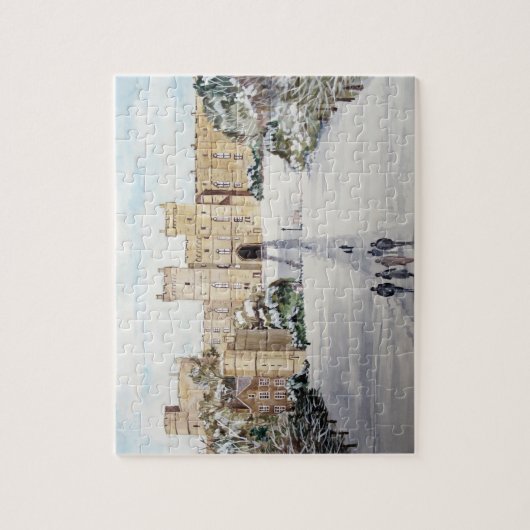 Winterlandschap bij het kasteel van Windsor Legpuzzel (Verticaal)
