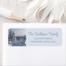Winterlandschap Blauw en Grijs Retouradres