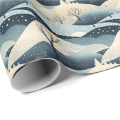 Winterlandschap Bomen Bergen Sneeuw Cadeaupapier (Rol Hoek)