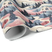Winterlandschap Bomen Bergen Sneeuw Cadeaupapier (Rol Hoek)