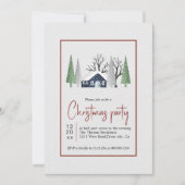 Winterlandschap bomen en sneeuwval kerstfeest kaart (Voorkant)