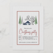 Winterlandschap bomen en sneeuwval kerstfeest kaart (Voorkant / Achterkant)