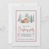 Winterlandschap, bomen en sneeuwval kerstfeest kaart (Voorkant)