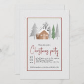 Winterlandschap, bomen en sneeuwval kerstfeest kaart (Voorkant / Achterkant)