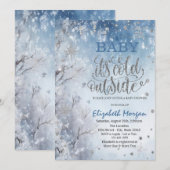 Winterlandschap Boom Baby Shower Kaart (Voorkant / Achterkant)