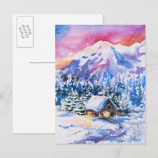 Winterlandschap Briefkaart (Voorkant / Achterkant)