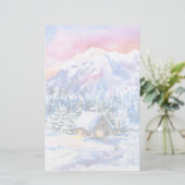 Winterlandschap Briefpapier (Staand voorkant)